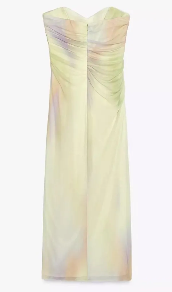Zara NWT tie dye print midi tulle mesh dress - Image 7