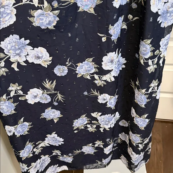 Betsy & Adam Floral Maxi Dress Navy‎ Blue Size 2 NWT Wedding Guest - Image 6