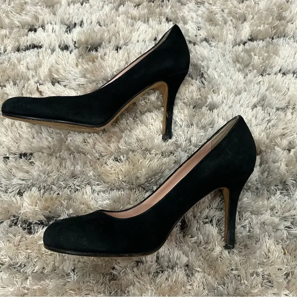 Kate Spade New York Suede Round Toe Pumps in Black - Image 7