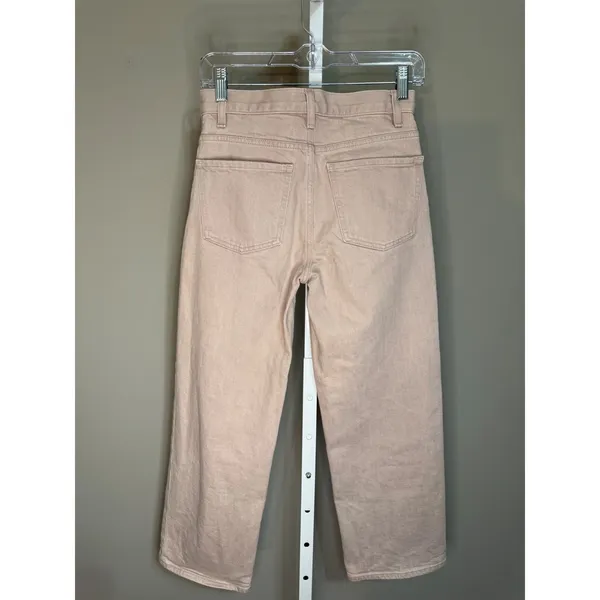 Theory Wide Leg Crop Jeans‎ Blush High Rise Minimalist 25 Clean Girl Luxury Pink - Image 6