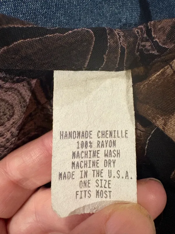 Art wear chenille double sided jacket giraffe elephant African print brown M L - Image 7