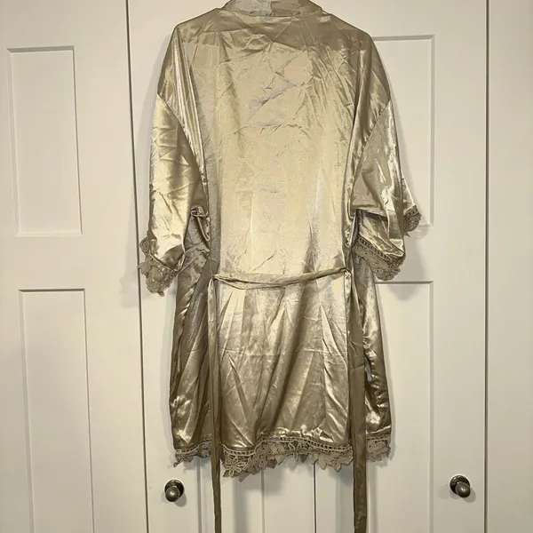 Birdy Grey‎ Claudine Lace Robe Shiny Satin Neutral Champagne Size XL/XXL - Image 6