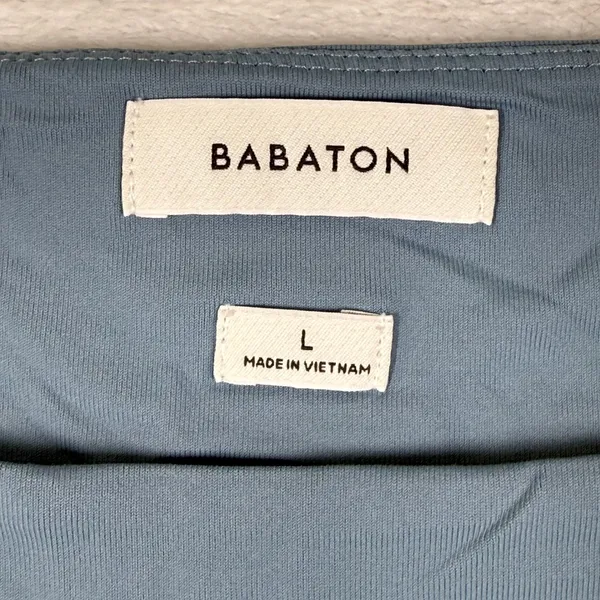 Babaton Contour Squareneck Bodysuit Slate Blue Thong 107351 Size L - Image 2