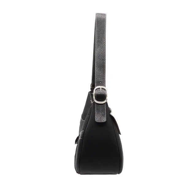 Sag Harbor Shoulder Bag Womens OS Hobo Black Snakeskin Trim Y2K NEW - Image 6