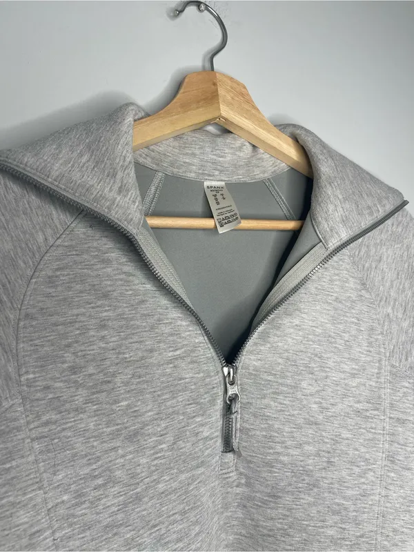 SPANX AirEssentials Half Zip Grey Pullover (X-Small) - Image 4