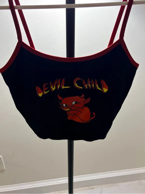 Devil Child Graphic Crop Tank - Image 3