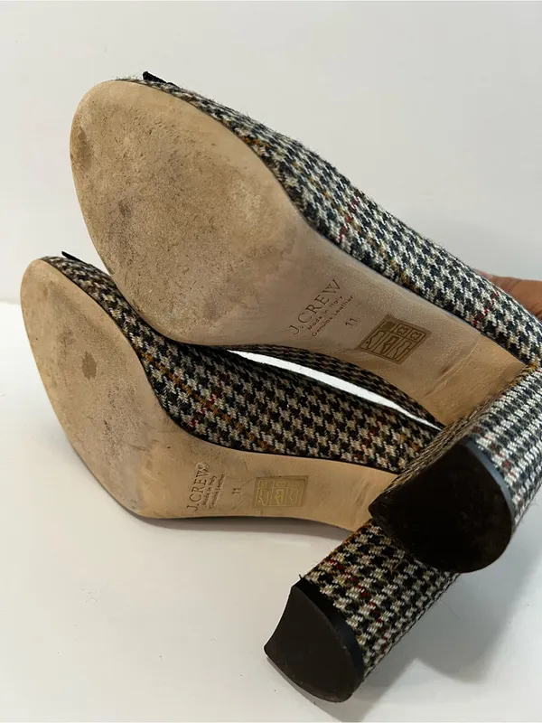 J.Crew Collection Lena Jeweled Tweed Chunky Heel Pumps Made in Italy - Image 7