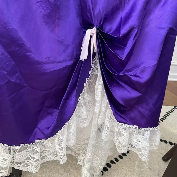 Vintage 80s Zum Zum Purple Little Bo Peep Prom Dress M 8 10 - Image 9
