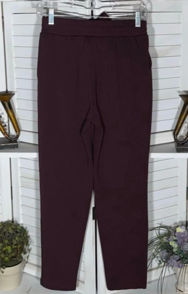 Hot Kiss vintage pants high rise wide leg burgundy mod 90s grunge preppy academy - Image 2