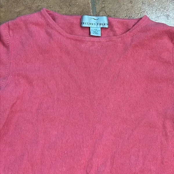 ‎Precious Fibers Cashmere pink sweater size L - Image 2