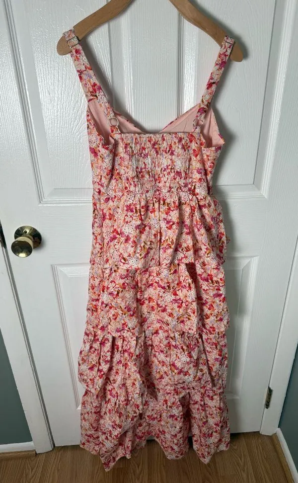 ASTR The Label Midsummer Eyelet Tiered Maxi Dress XS - Image 6