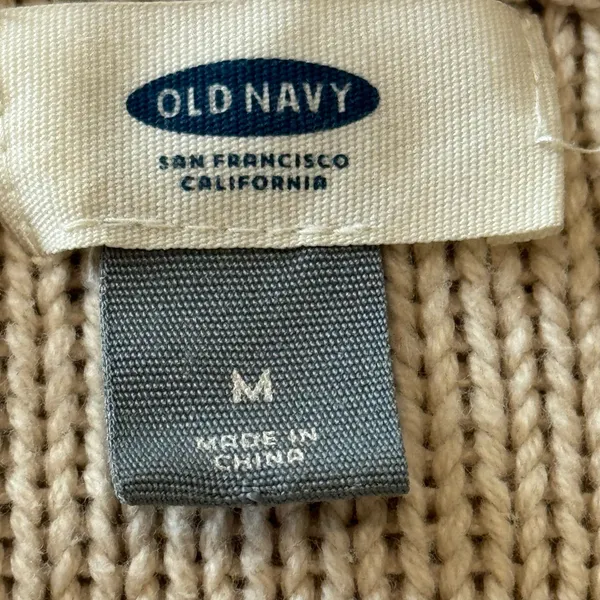 Old Navy Cable Knit Crewneck Tunic Sweater – Cream / Oatmeal (Size M) - Image 4