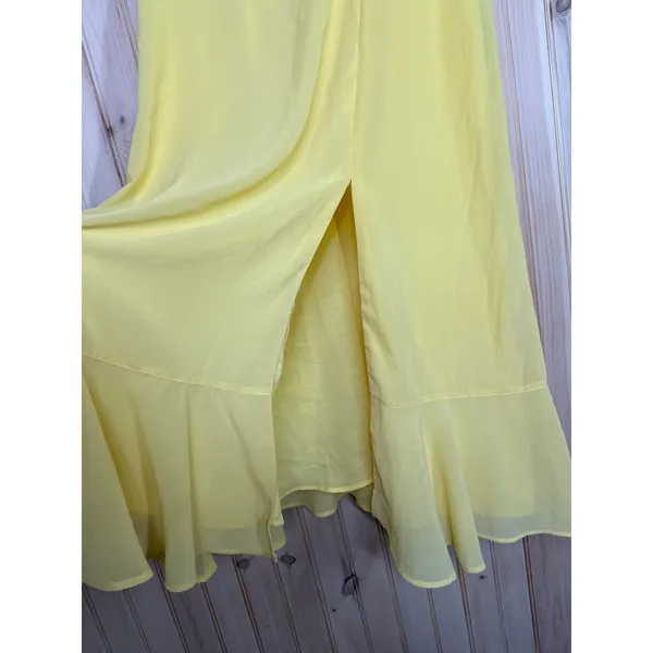 NWT Lulus Summer Invite Yellow Tie-Strap Tiered Midi Dress Ruffled Size XL - Image 4