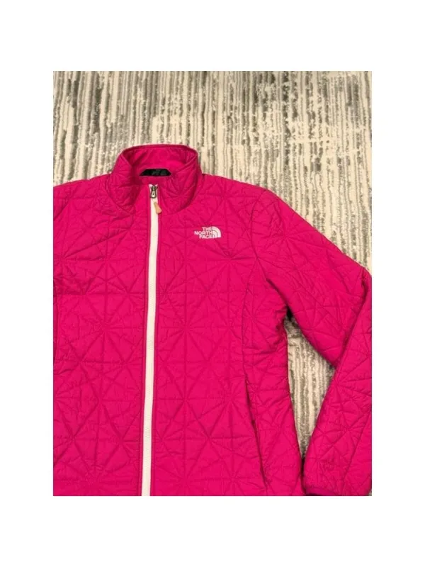 The North Face women's medium pink quilted jacket - Image 4