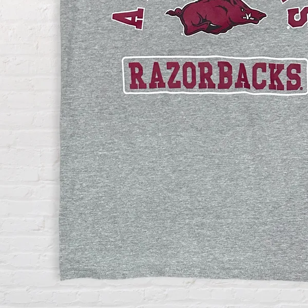 Russell Athletic University of Arkansas Razorbacks T Shirt Small Grey Hogs NCAA - Image 2