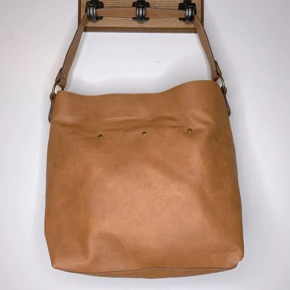 Bohemian Brown‎ Vegan Leather Hobo Shoulder Bag - Image 4