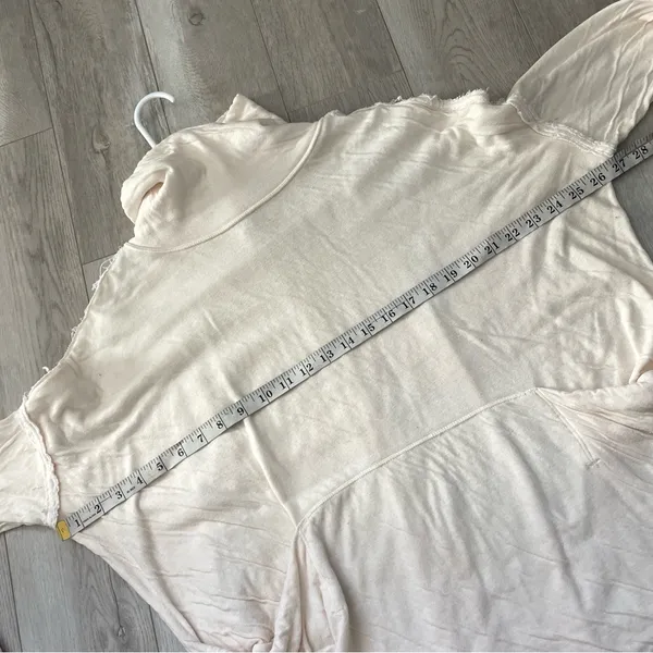 Free People Top mockneck baggy oversize womens Cream (large) boho artsy lagenlook - Image 3