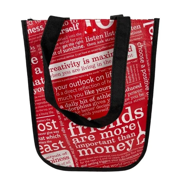Lululemon Friends are More Important Than Money Shopping Tote Bag Red Black - Image 8