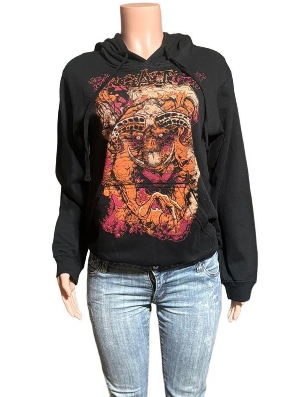 Tultex Black long sleeve Pullover Hoodie S - Image 2