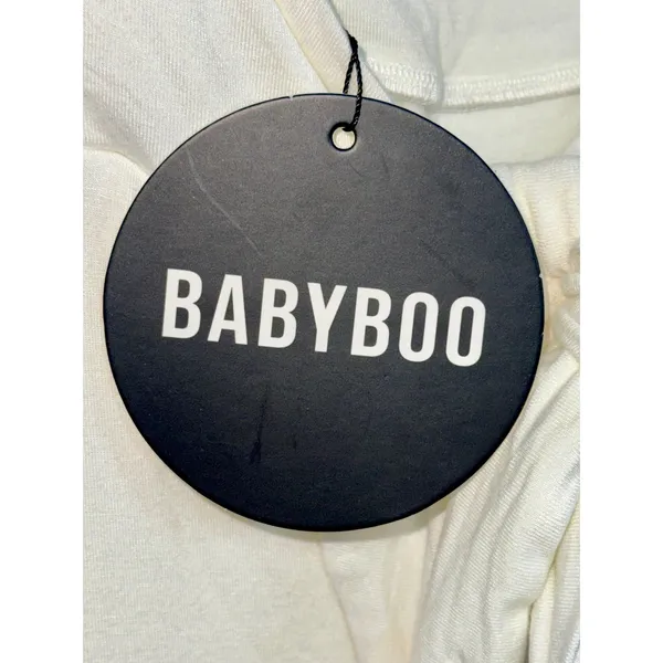 NWT Babyboo Malina Ivory Cowl Neck Ruched Low Tie Back Midi Dress Womens Size S - Image 14