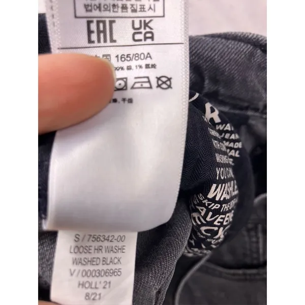 Gap Loose High Rise Jeans Womens 31/12R Washed Black‎ Straight Leg - Image 5