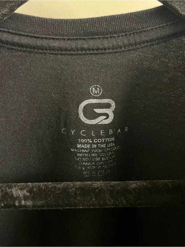 CycleBar Black Neon Glow Ride Crop Tee Medium - Image 5