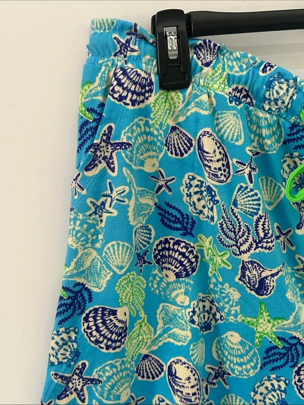 Cuddl Duds Pajama Set Cozy 2pc Tank Top Shorts NEW Blue Seashells Large - Image 6