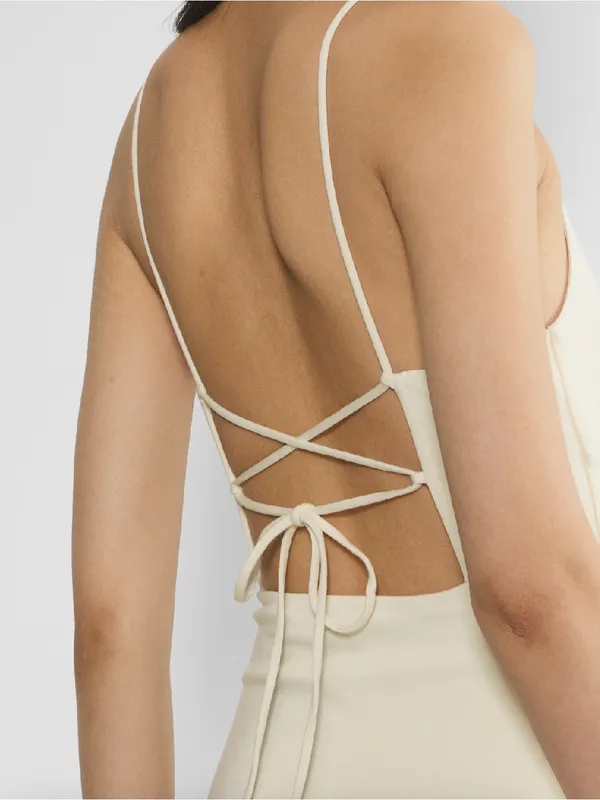 Aritzia Wilfred New‎ Dreamweaver Slit Tie Back Midi Dress Women’s Sz S - Image 4