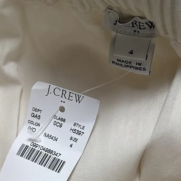 NEW J.‎ Crew Linen Blend Ivory Lined Scallop Hem Skirt Coastal Minimalist 4 - Image 7