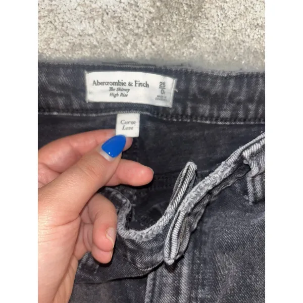 abercrombie & fitch the skinny high rise curve love size 25/0‎ distressed - Image 7