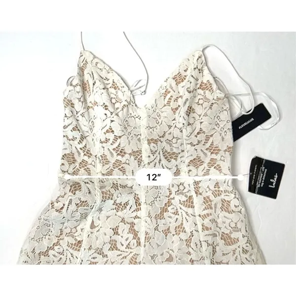 Lulu's One‎ Wish Handkerchief Dress White Lace Midi XS Cruise Wedding Event NWT - Image 10
