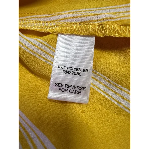 est. 1946 Yellow white striped Hi-Low top w/ tie Lg. Bussiness Officewear F64 - Image 3