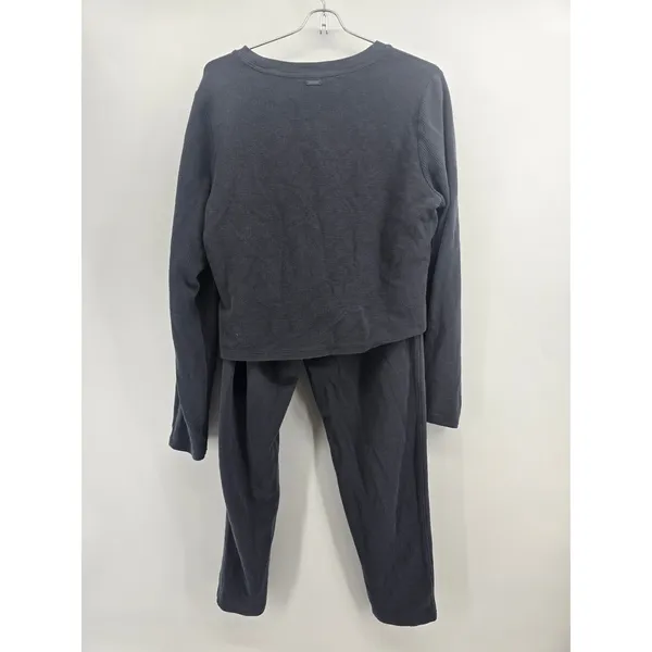 Victoria's Secret Pajama Set Womens XL Waffle Knit Twist Front Gray EUC - Image 3