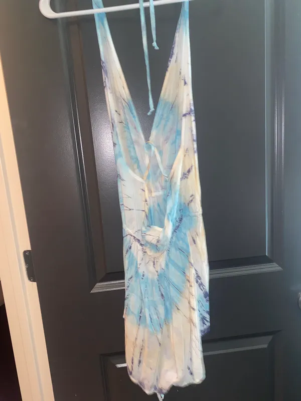 Planet Blue Tie Dye Deep V Romper - Image 2