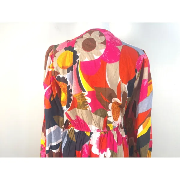 Kaktus Floral Mini Dress Womens Small Multicolor Excellent‎ Embroidered Boho - Image 7