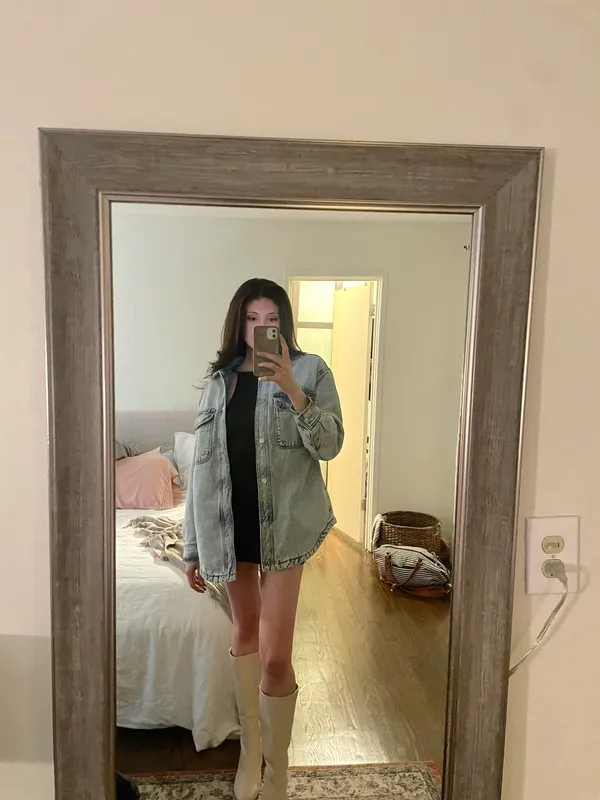 Bershka nwt padded vintage denim oversize jacket - Image 7