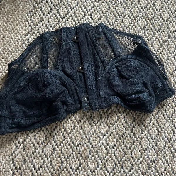 Urban Outfitters OU Black Lace Corset Bustier Top Size Medium - Image 3