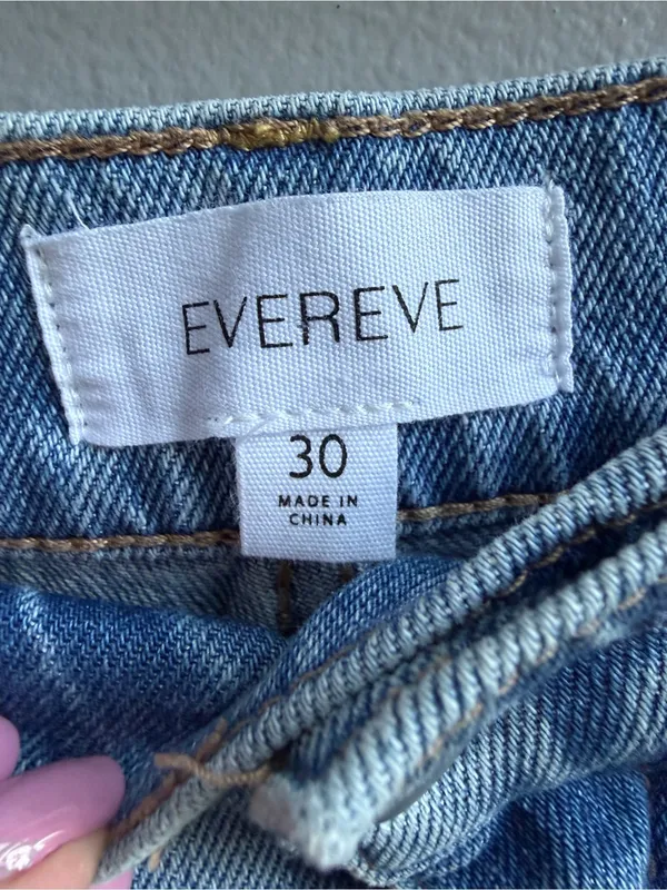 Evereve Ever Seamed Medium Blue Barrel Leg Jeans Size 30 High Rise Ankle Length - Image 5