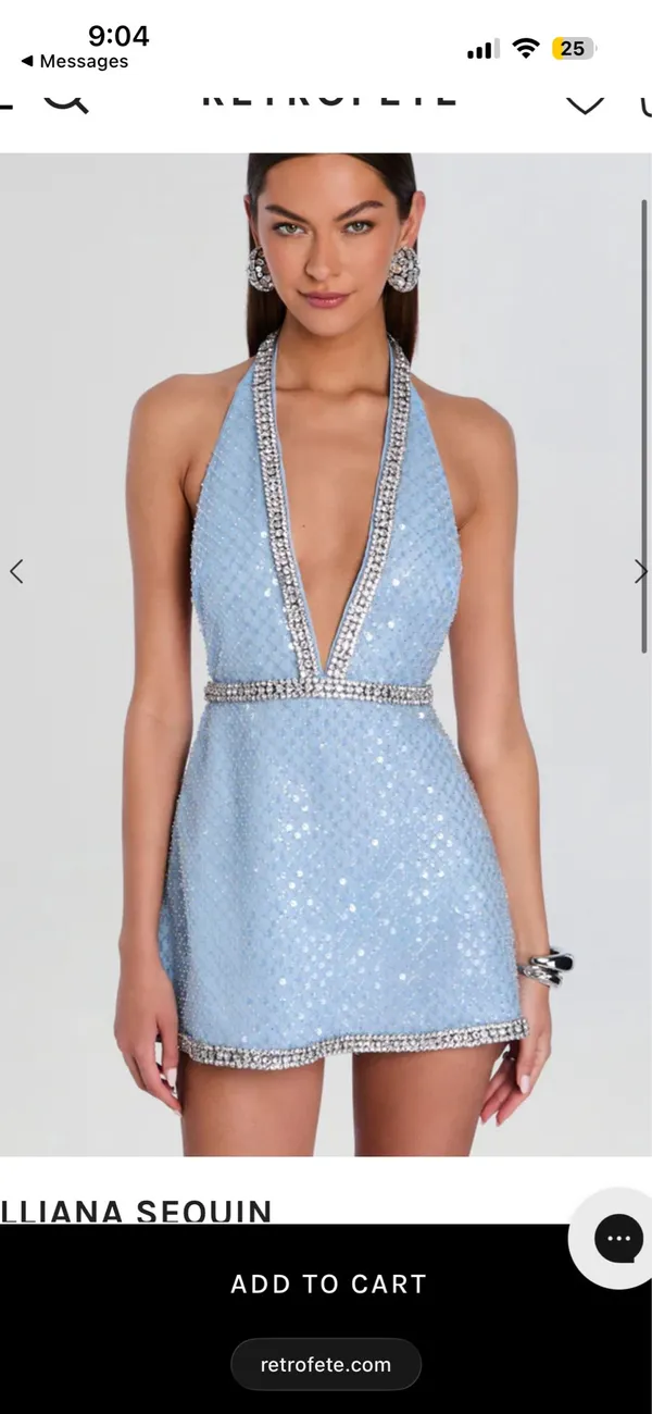 Retrofête blue sequin mini dress with silver beaded trim. (Brand new WITH TAGS! ) SOLD OUT ON WEBSITE!! - Image 4