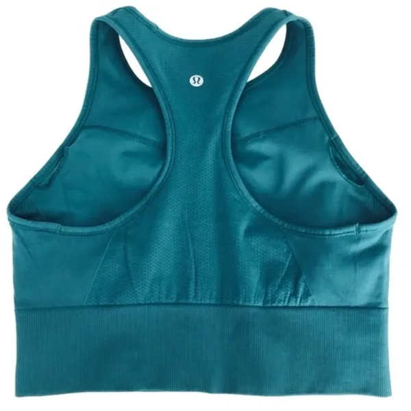 Green Lululemon Ebb to Train Bra Laguna Size 8 Sports Bra Crop Top - Image 4