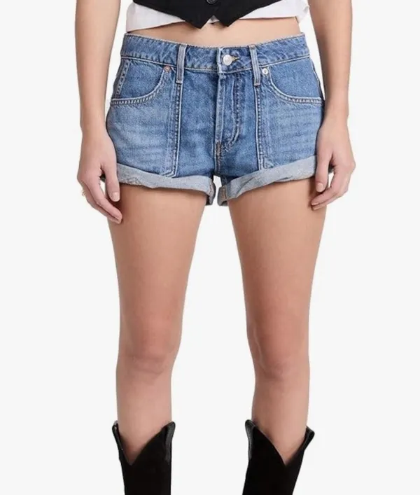 NWT Free People Beginner's Luck Slouchy Roll Cuff Denim Shorts. Size 28 - Image 2
