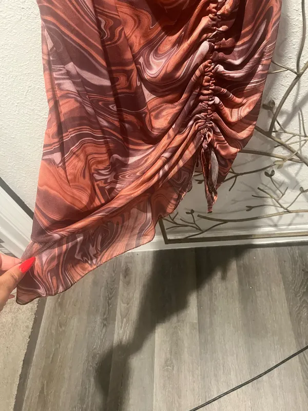 Tye dye scrunch dress Red Size L - Image 3