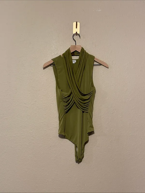 Revolve Lovers and Friends Kelly Bodysuit Olive Green Size Medium - Image 5