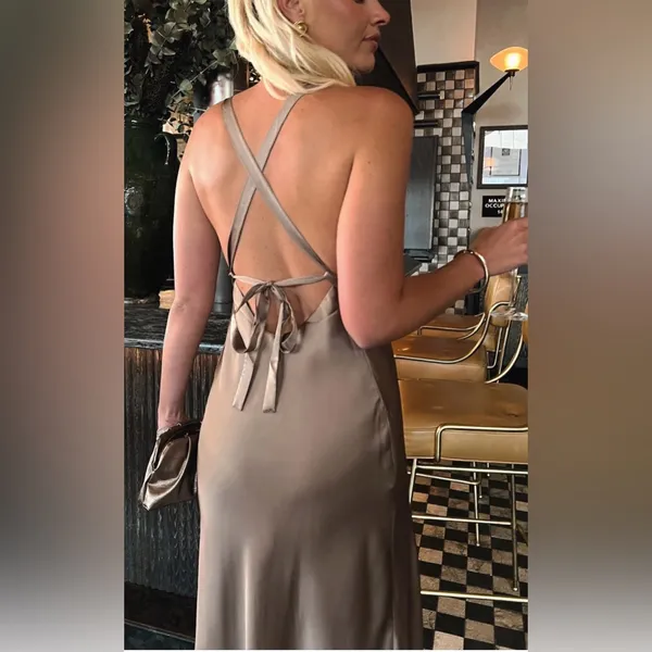 ShowMeYourMumu Anderson Maxi Dress- Dune Luxe Satin - Image 4