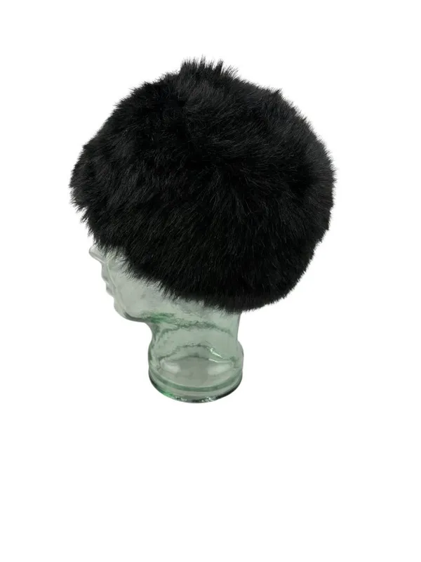 *Liz Claiborne Black Faux Fur Hat Womens One Size Fits Most Winter Outerwear - Image 5