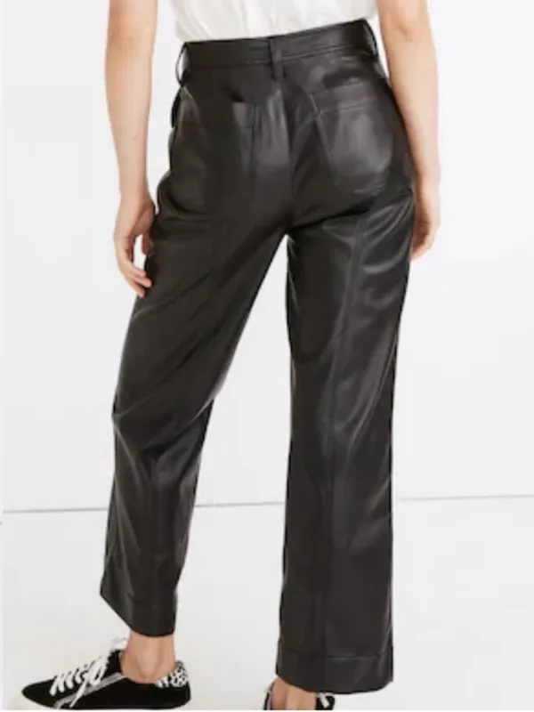 Like New Madewell Emmett Wide Leg Faux Leather Pants Size 29 Retail $148.00 - Image 3