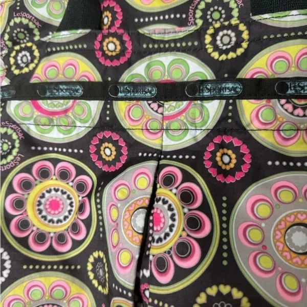 LeSportsac Floral Nylon Tote Bag Large Lightweight Travel Shoulder Bag Zip Top - Image 2