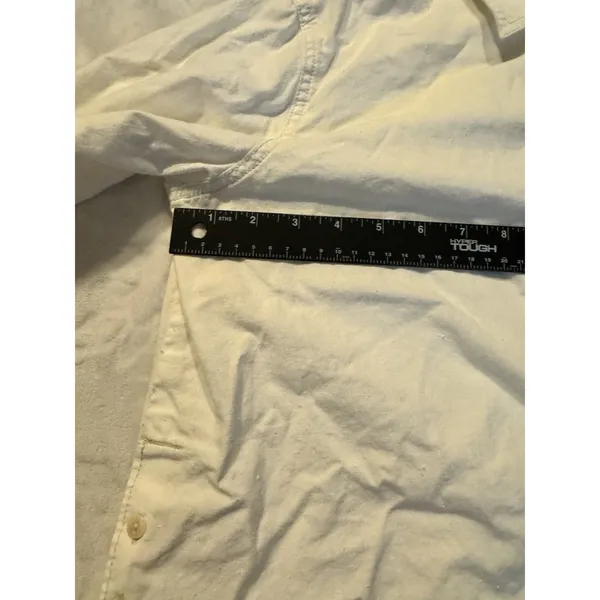 Madewell The Linen Blend Shirt Sz Medium White Button Up Classic Core Side Slit - Image 11
