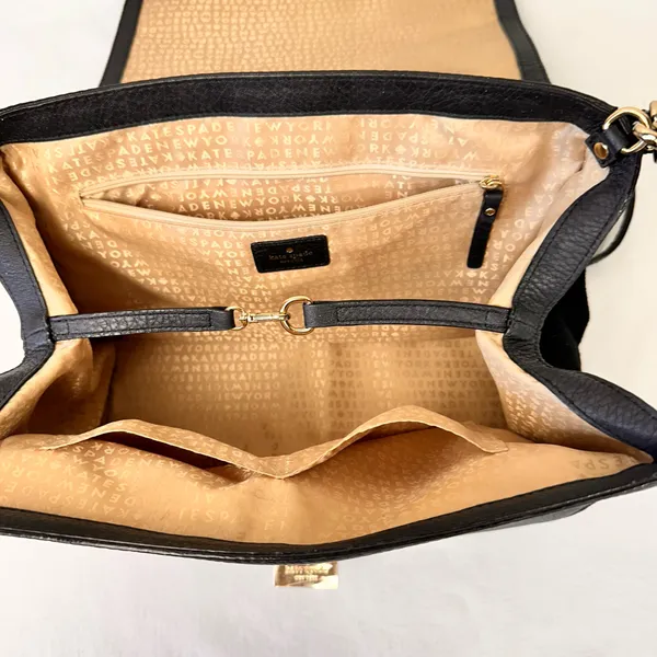 Kate Spade Crossbody Handbag Leather Tote Black Satchel Shoulder Bag Purse - Image 5
