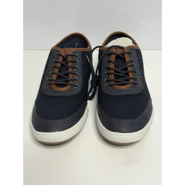 Aldo Mens Navy Blue Brown Round Toe Low Top Lace-Up Sneaker Shoes Size 8 New - Image 2